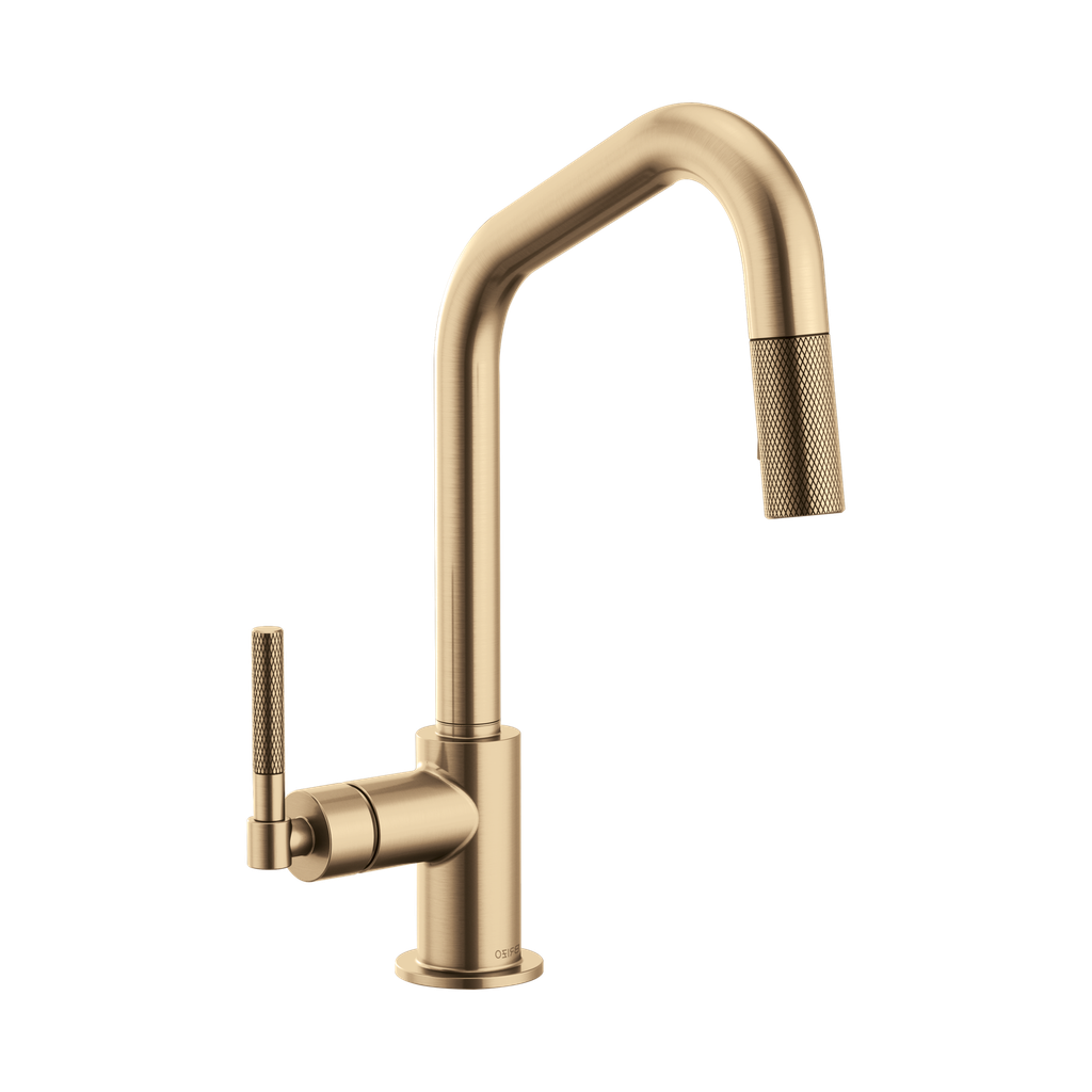 Brizo 63063LF-GL Litze Pull Down Angled Spout Knurled Handle Faucet Luxe Gold