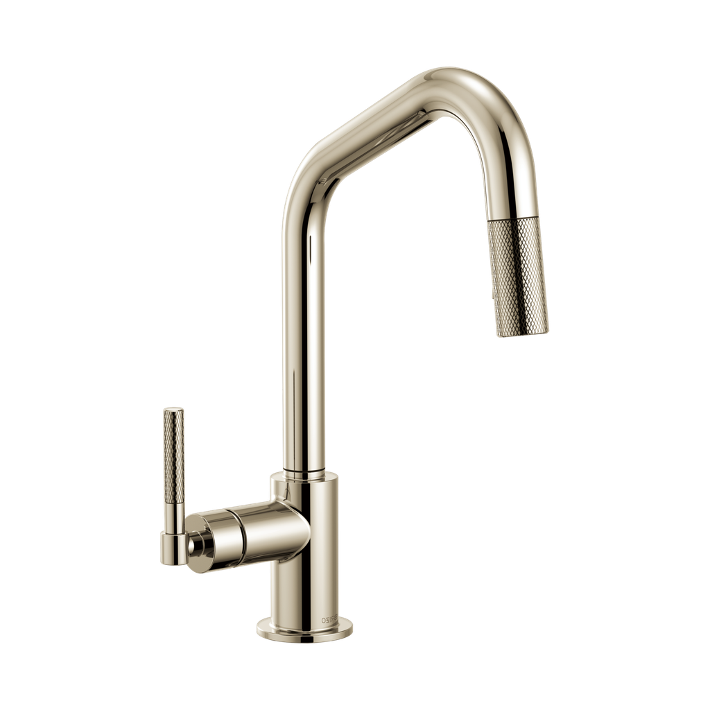 Brizo 63063LF-PN Litze Pull Down Angled Spout Knurled Handle Faucet Polished Nickel