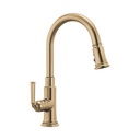 Brizo 63074LF-GL Rook Single Handle Pull Down Kitchen Faucet Luxe Gold