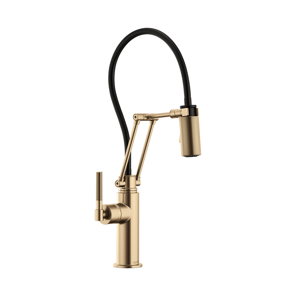Brizo 63243LF-GL Litze Articulating Knurled Handle Faucet Luxe Gold