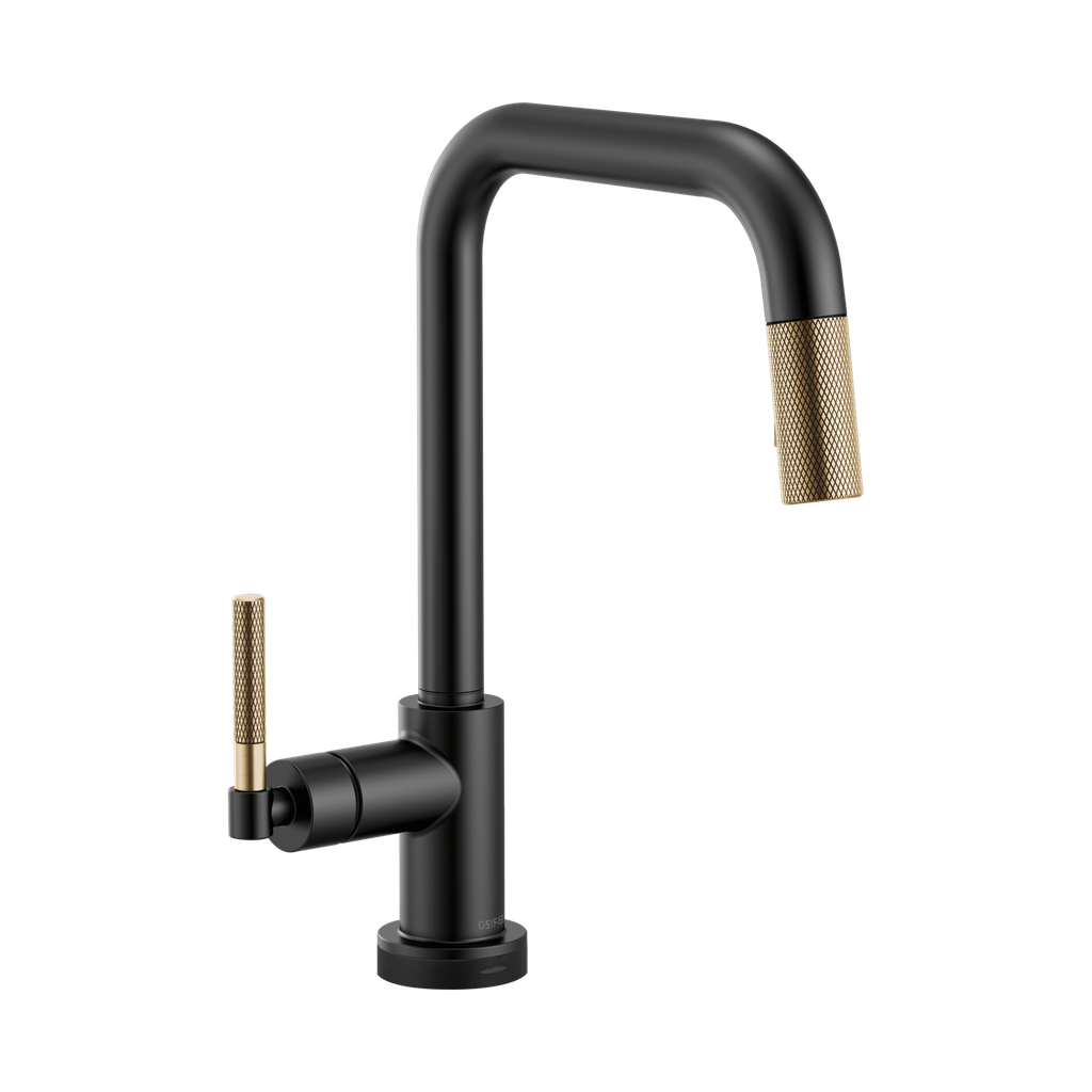 Brizo 64053LF-BLGL Litze Smart Touch Pull Down Square Spout Knurled Handle Luxe Gold Matte Black