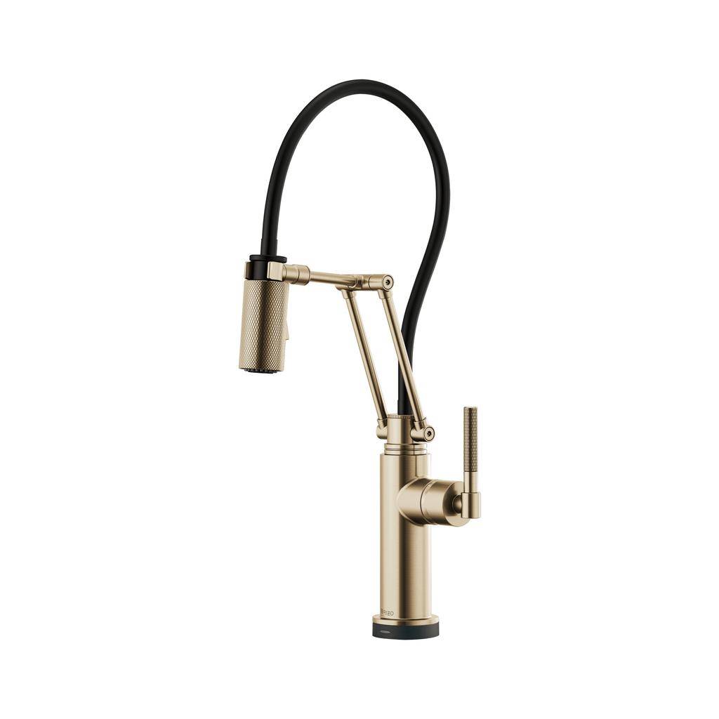 Brizo 64243LF Litze Smart Touch Articulating Faucet Luxe Gold