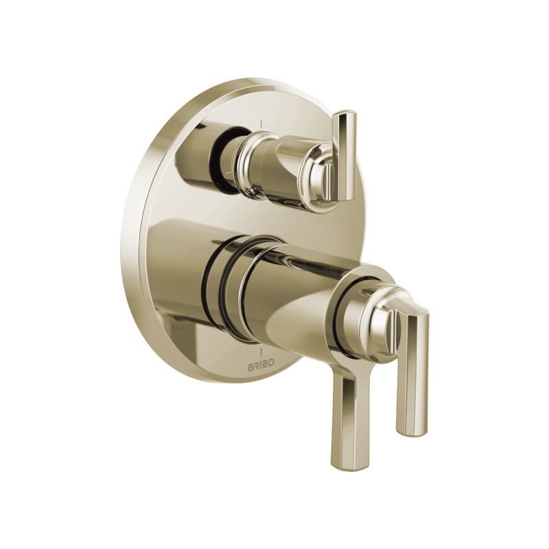 Brizo T75598-PN Levoir Tempassure Thermostatic Valve With 3 Function Diverter Trim Polished Nickel