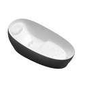 TOTO PJYD2200PWEU#TBL Flotation Tub With Zero Dimension Matte Black Gloss White