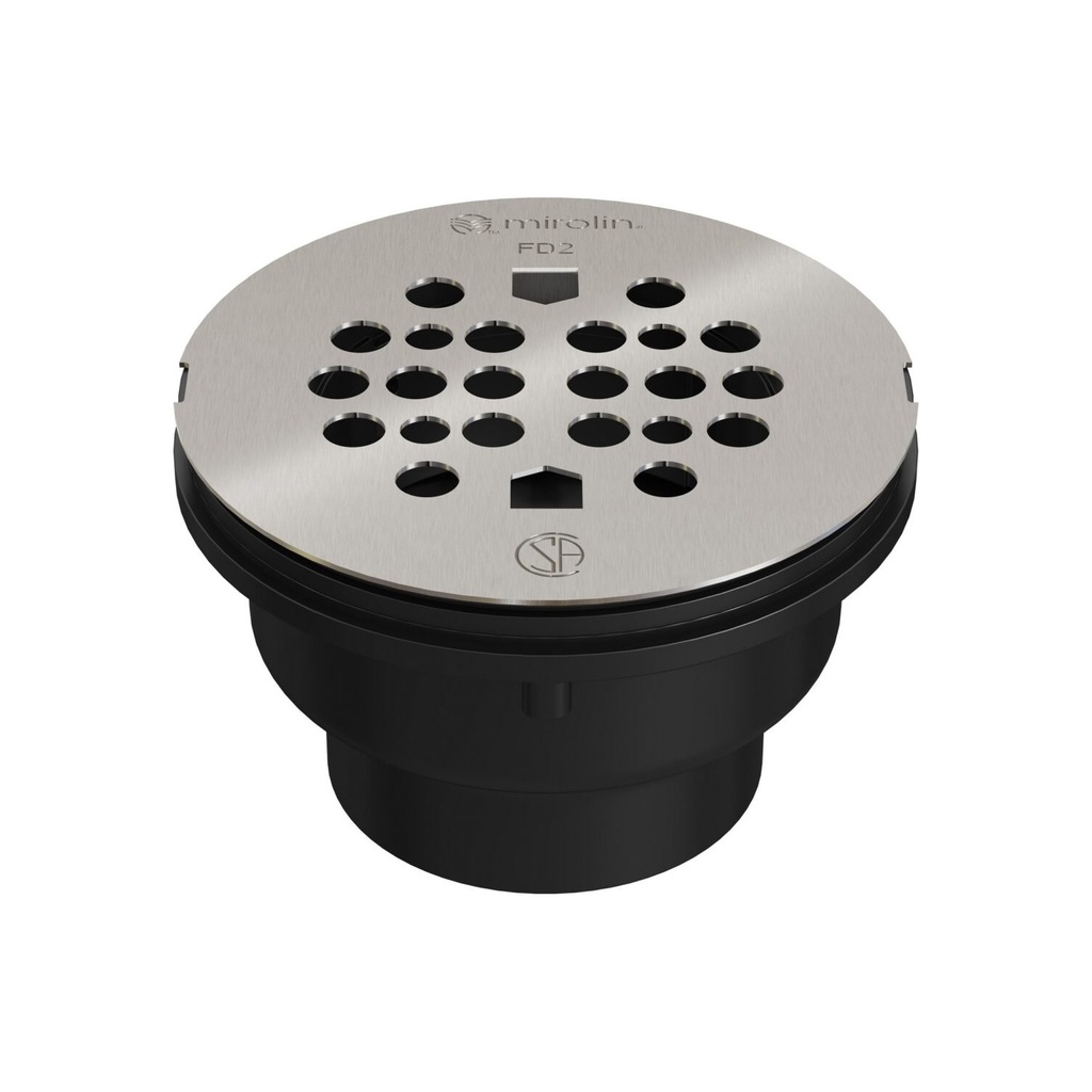 Mirolin GR-FD2-BN Round Drain Grate Brushed Nickel