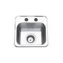 Kindred QSL1313-6-1 Single Bowl 20 Gauge 1 Faucet Hole
