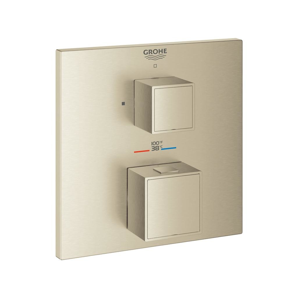 Grohe 24158EN0 Grohtherm Cube Dual Function 2 Handle Thermostatic Trim Brushed Nickel