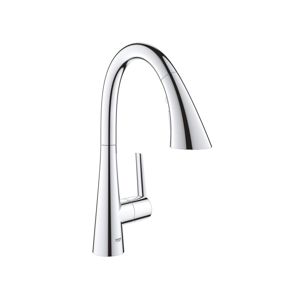 Grohe 30368002 Ladylux L2 Prep Sink Three Spray Pull Down Kitchen Faucet Chrome