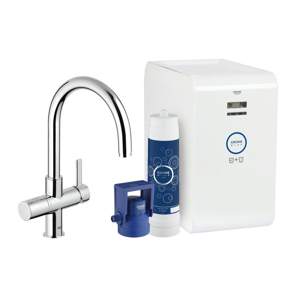 Grohe 31251002 GROHE Blue Chilled And Sparkling Starter Kit Polished Chrome
