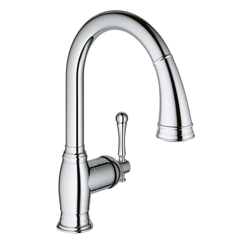 Grohe 33870002 Single Handle Pull Down Kitchen Faucet Dual Spray 6.6 L/Min (1.75 Gpm) Chrome