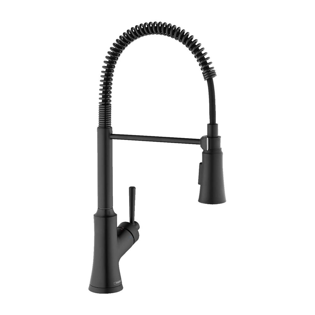 Hansgrohe 04792670 Joleena Single Handle Semi Pro Kitchen Faucet Matte Black