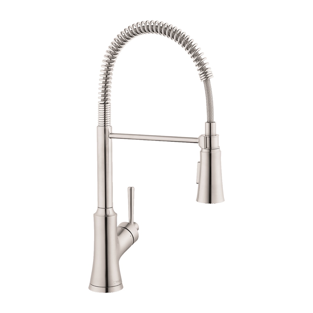 Hansgrohe 04792800 Joleena Single Handle Semi Pro Kitchen Faucet Steel Optic