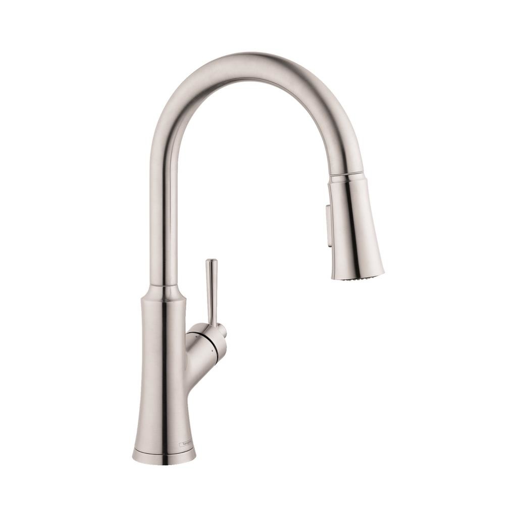 Hansgrohe 04793800 Single Handle Pull Down Kitchen Faucet Steel Optic