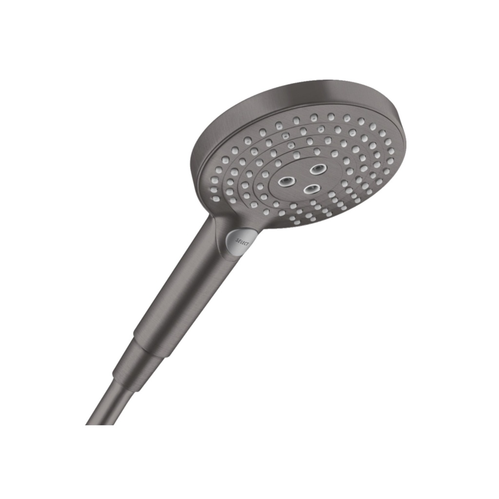 Hansgrohe 26036341 Raindance Select S Handshower 120 3-Jet PowderRain 1.75GPM Brushed Black Chrome
