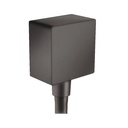 Hansgrohe 26455341 Square Wall Outlet With Check Valves Brushed Black Chrome