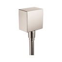 Hansgrohe 26455821 FixFit Wall Outlet Square With Check Valves Brushed Nickel