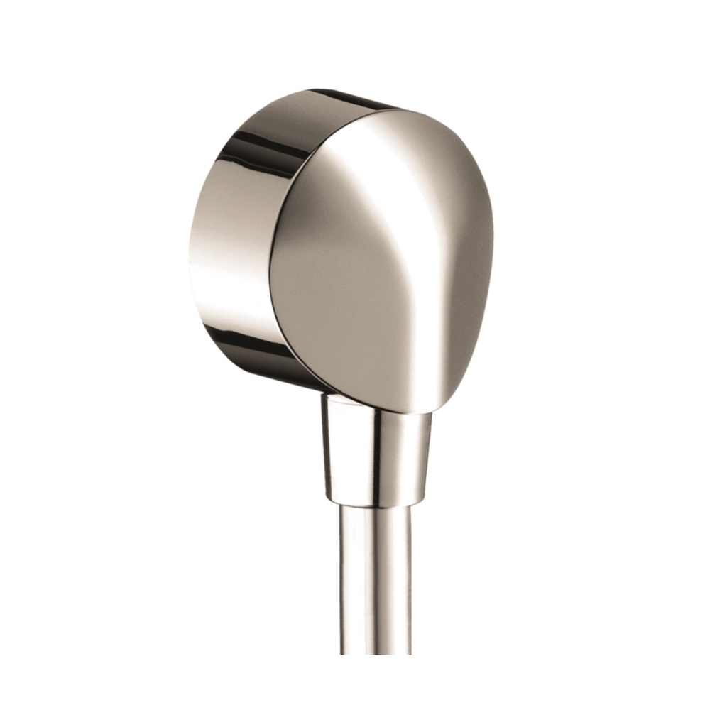 Hansgrohe 27458833 FixFit Wall Outlet Round with Check Valves Polished Nickel