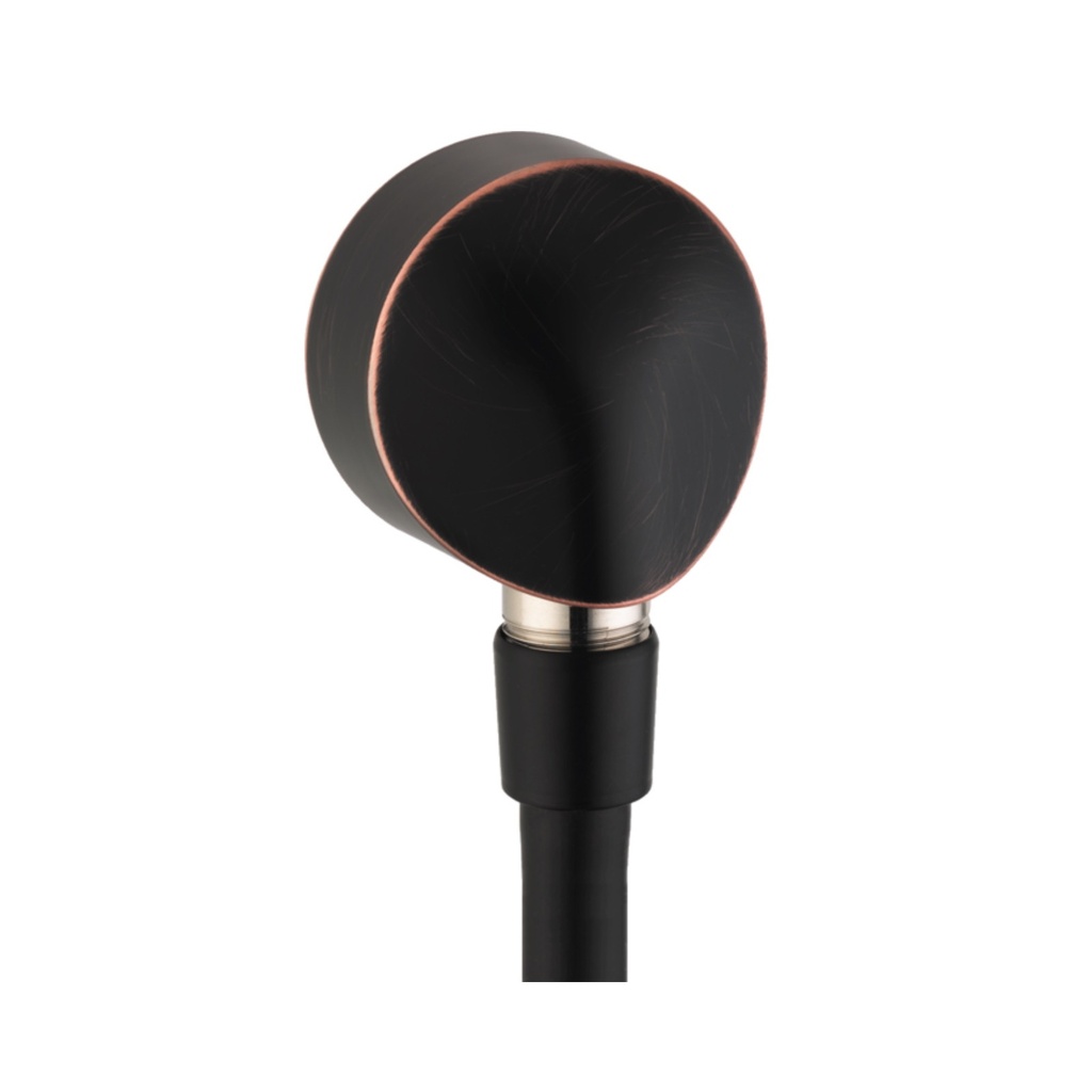 Hansgrohe 27458923 FixFit Wall Outlet Round with Check Valves Rubbed Bronze