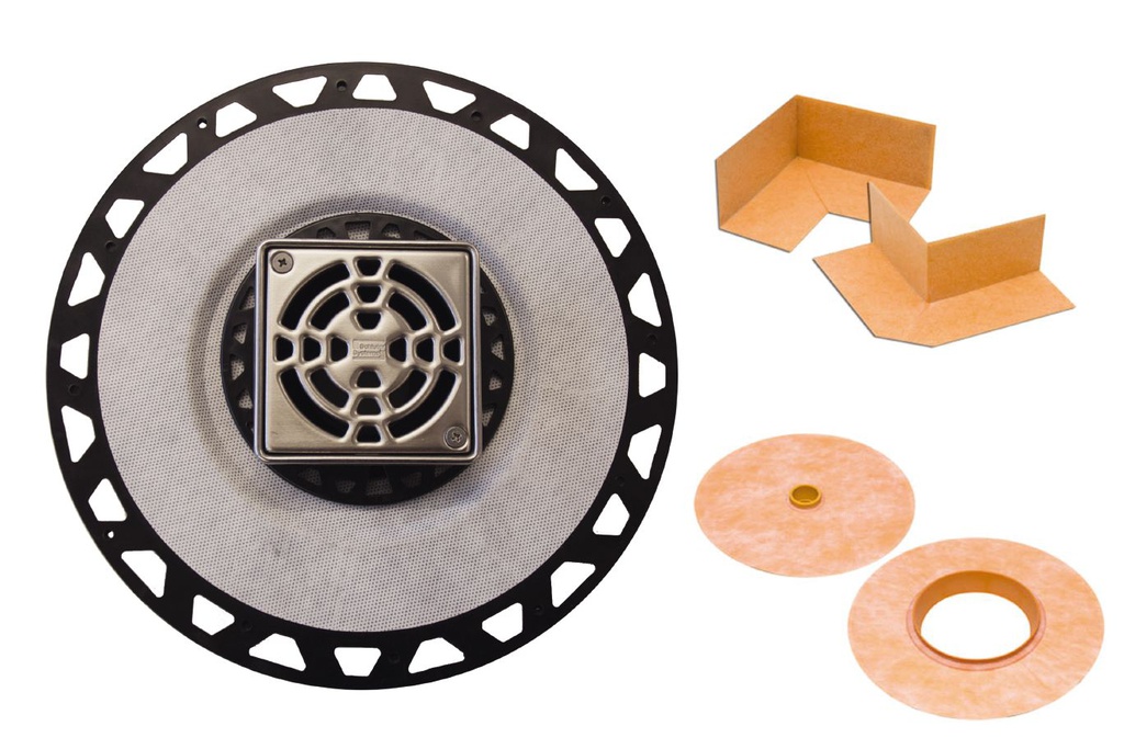 Schluter KD2/ABS/E Kerdi-Drain Abs 2" Flange / 4" Grate Stn Steel