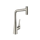 Hansgrohe 73820801 Metris Select Kitchen Faucet 2 Spray Pull Out Steel Optic