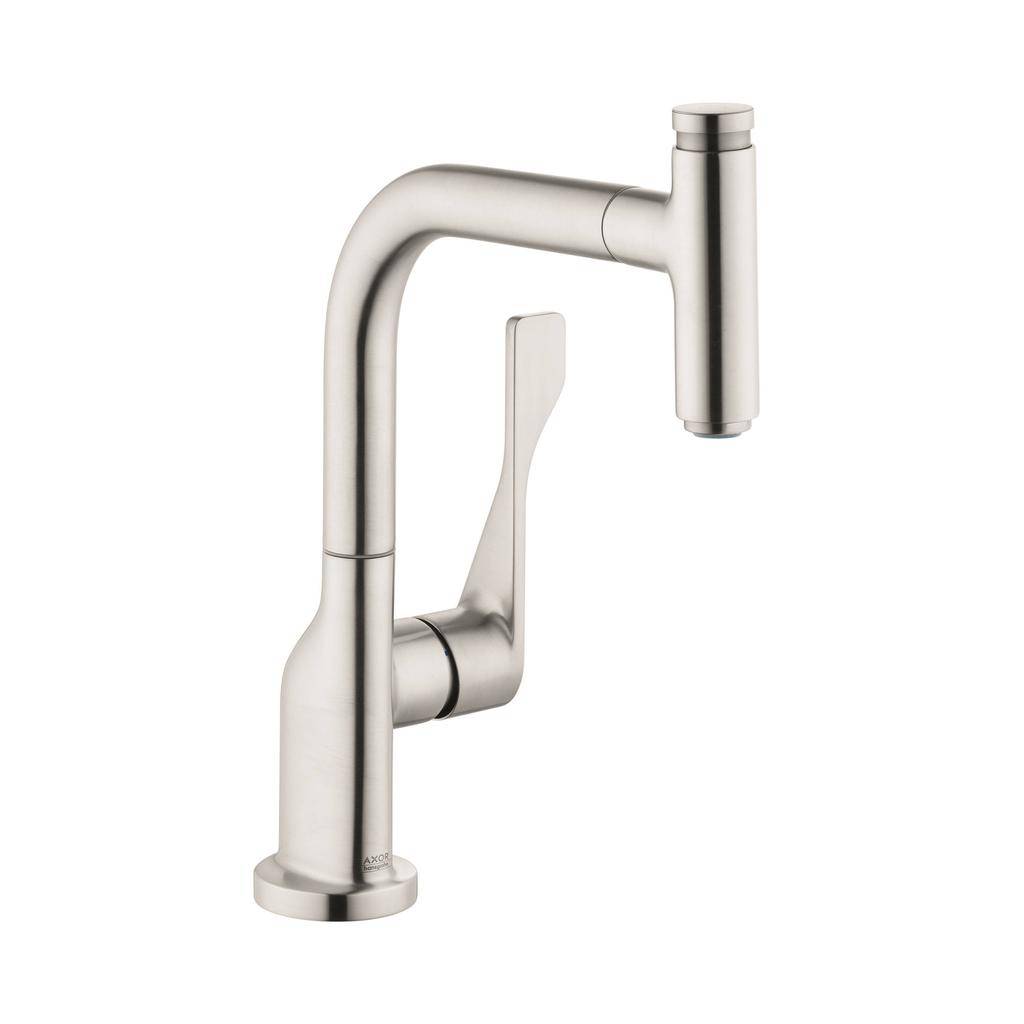 &lt;&lt; Hansgrohe 39861801 AXOR Citterio Select 1 Spray Pull Out Kitchen Faucet Steel Optic