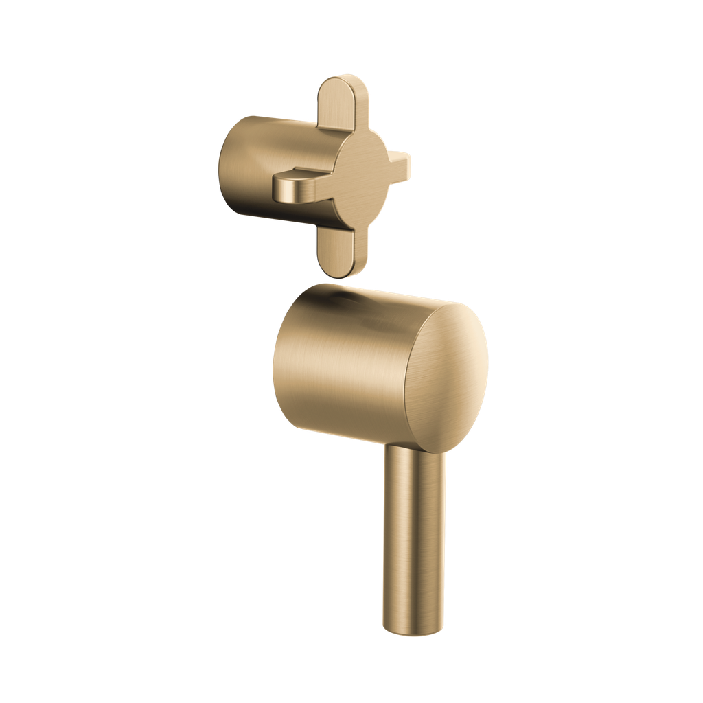 Brizo HX75P75-GL Odin Pressure Balance Integrated Trim Cross Handles Brilliance Luxe Gold