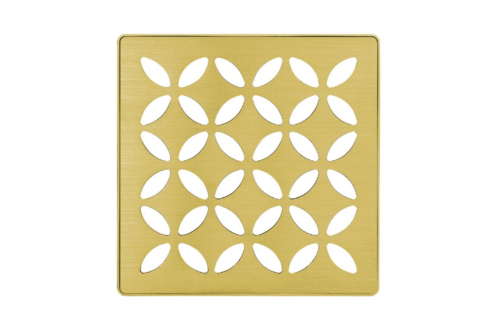 Schluter KDIF4GRKEBCGD5 Kerdi-Drain Grate Kit 4" Br Classic Gold Floral