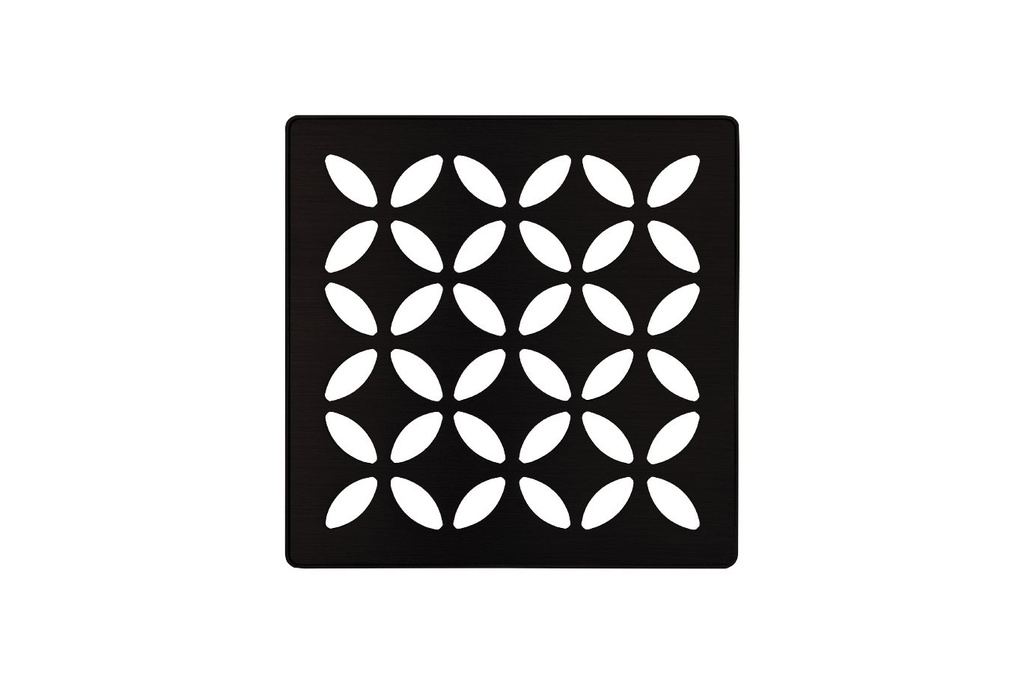 Schluter KDIF4GRKMGSD5 Kerdi-Drain Grate Kit 4" Matte Black Floral