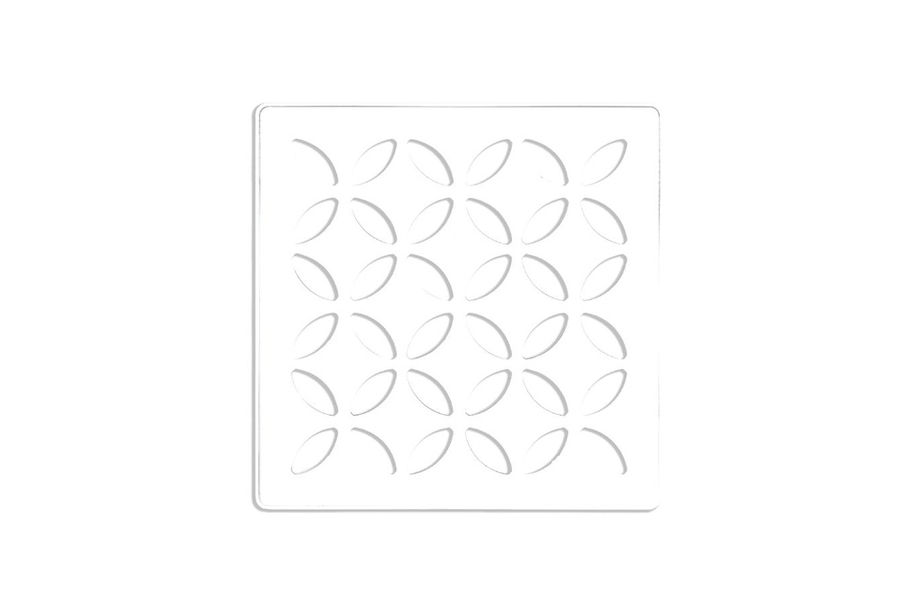 Schluter KDIF4GRKMBWD5 Kerdi-Drain Grate Kit 4" Matte White Floral