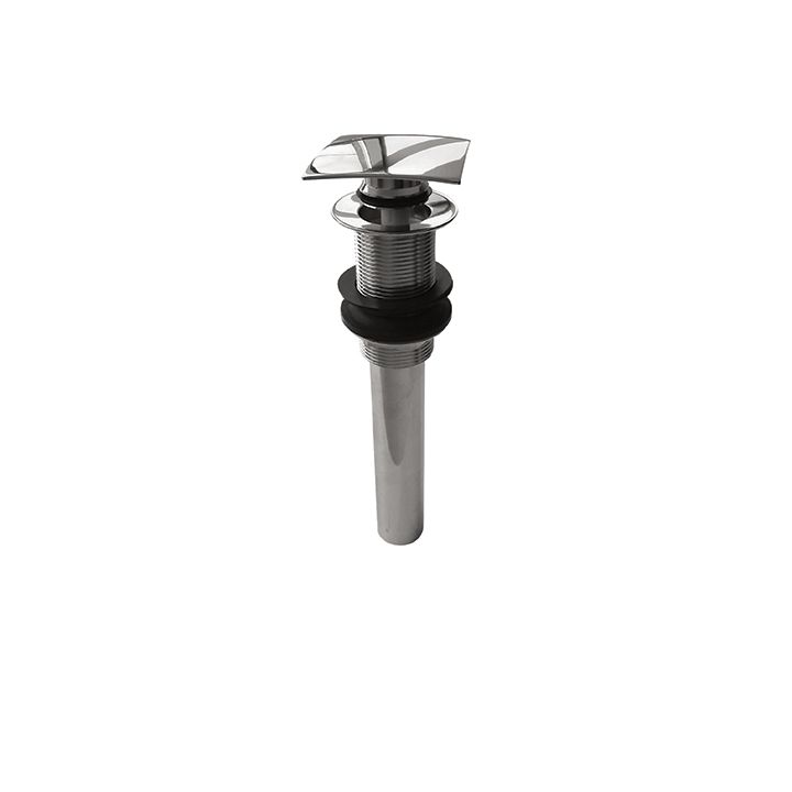 Aquabrass 638 Drains & P Traps 1 1/4 Long Square Press Pop Up Drain Polished Chrome