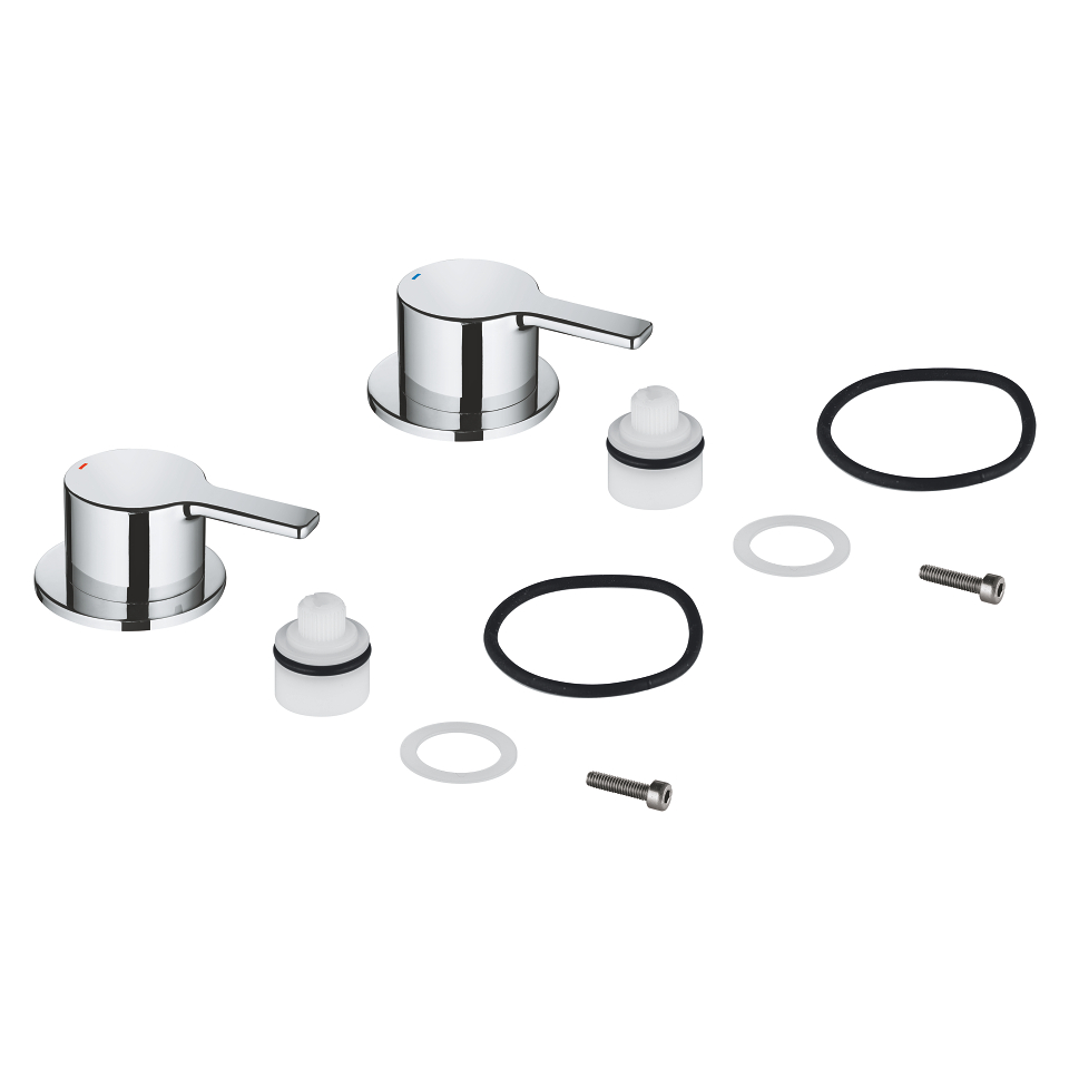 Grohe 48357000 Lineare New Pair Of Handles Blue/Red Grohe Chrome