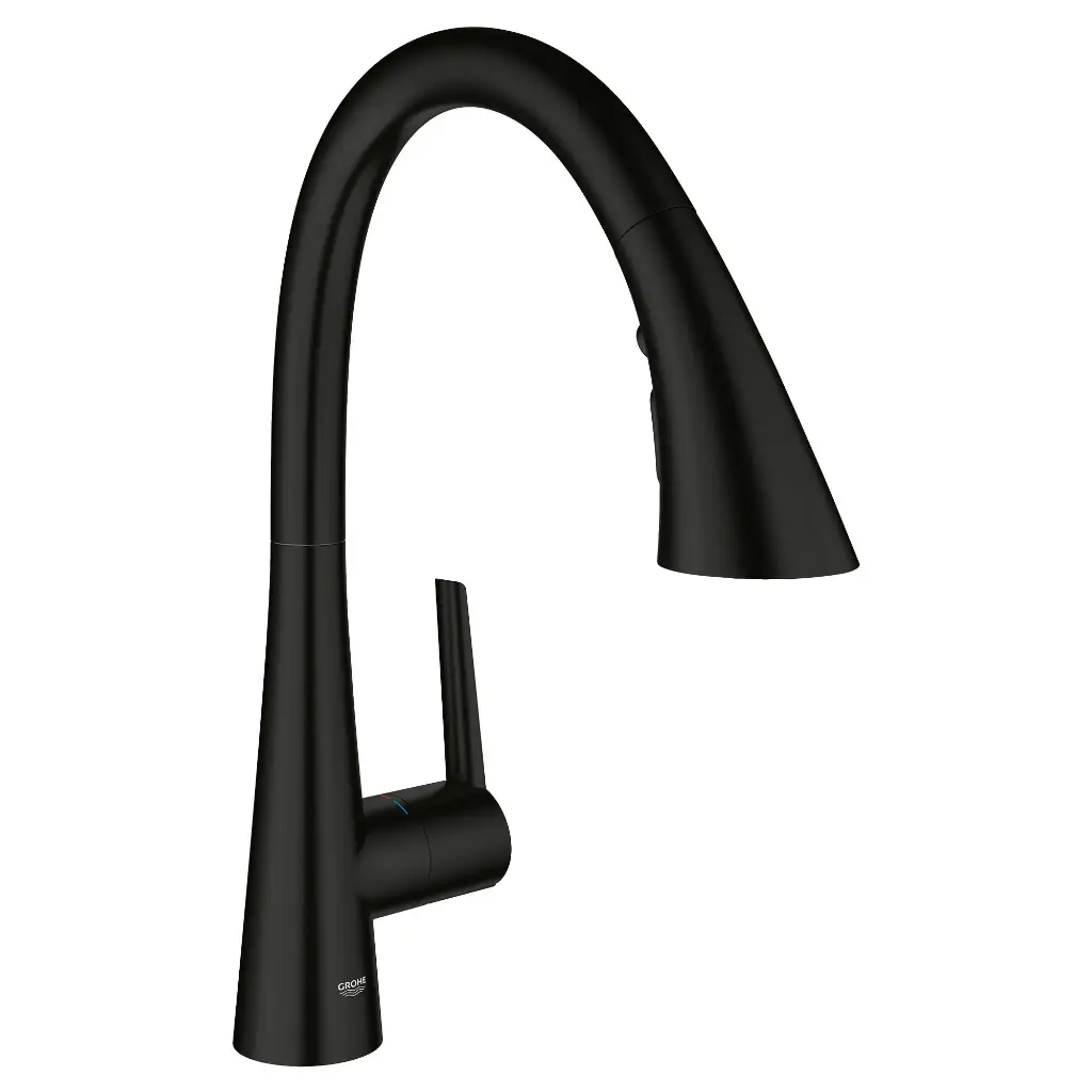 Grohe 322982433 Zedra Triple Spray Pull-Down Kitchen Faucet Matte Black