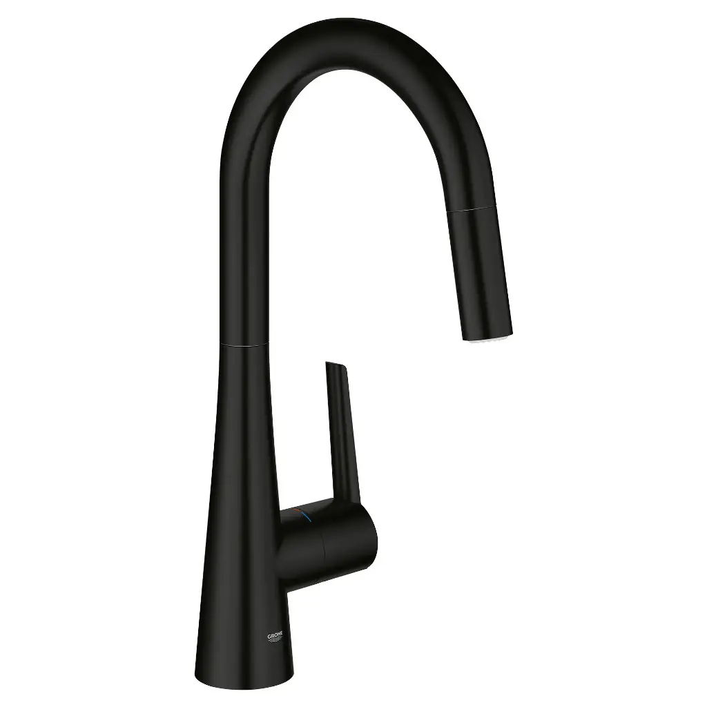 Grohe 322262433 Zedra Dual Spray Pull-Down Kitchen Faucet Matte Black