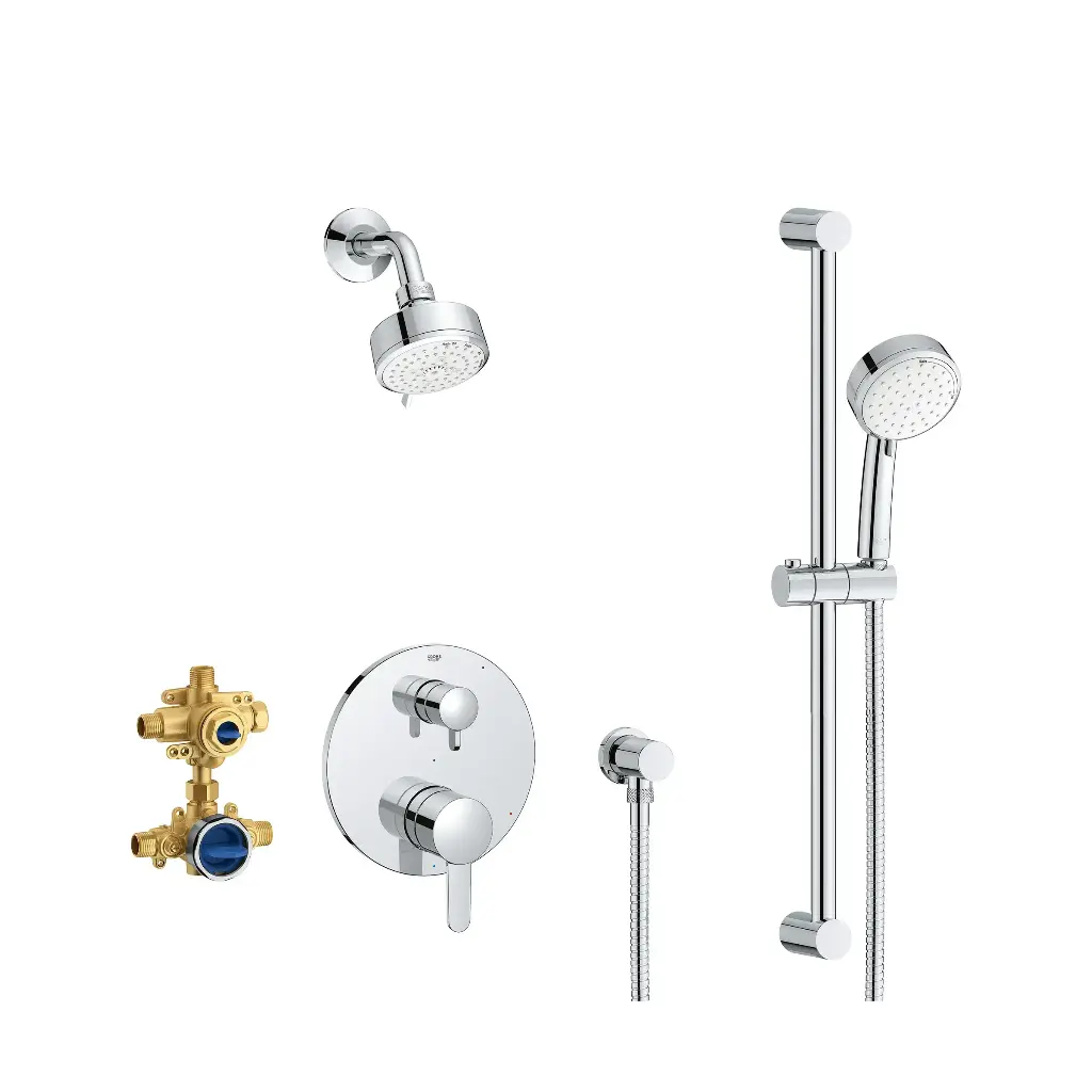 Grohe 29429000 Cosmopolitan 2-Handle Pressure Balance Shower Bundle StarLight Chrome