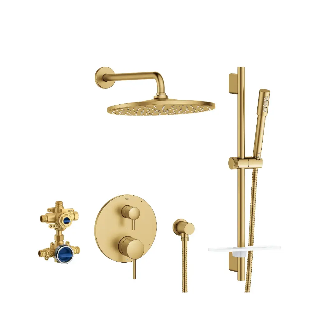 Grohe 29430GN0 Timeless Pressure Balance Rain Shower Set Brushed Cool Sunrise