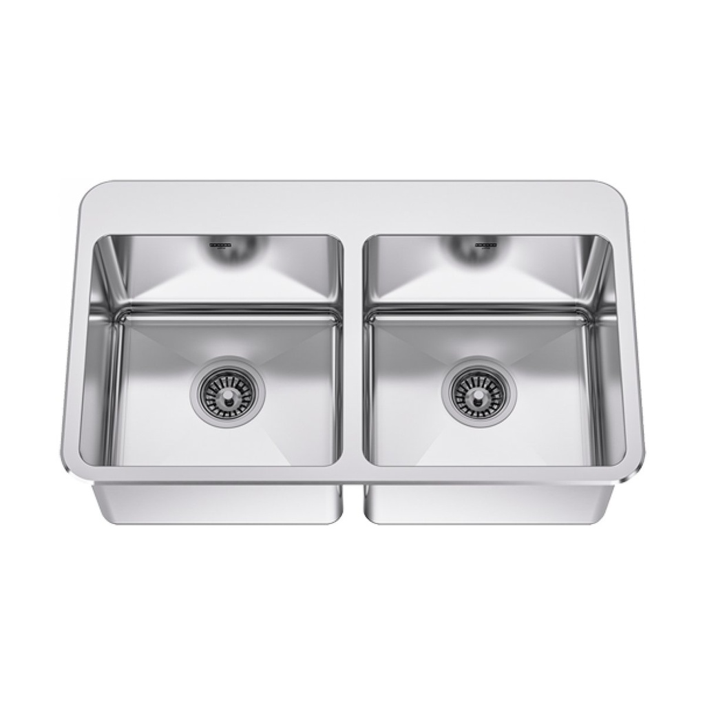 Franke LBD4408P-1 Double Sink With Ledge 18 Gauge Stainless Steel