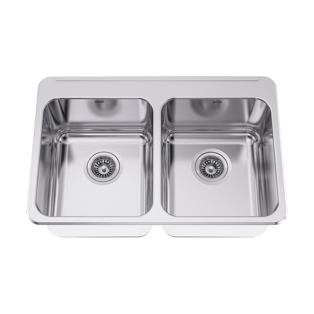 Franke LBD6410PCB-1-1 Double Sink With Ledge 18 Gauge Stainless Steel