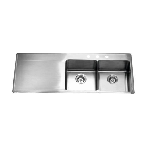 [FRA-LBDDBL6408P-1-1] Franke LBDDBL6408P-1-1 18 Gauge Drainboard Double Sink Stainless Steel
