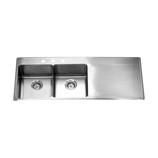 [FRA-LBDDBR6408P-1] Franke LBDDBR6408P-1 18 Gauge Drainboard Double Sink Stainless Steel