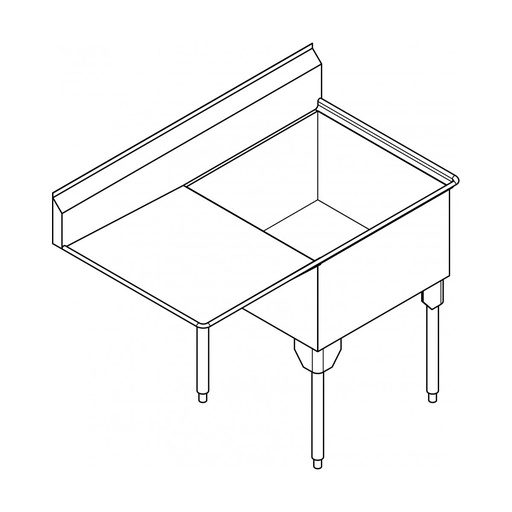[FRA-SSL2418L-1-2] Franke SSL2418L-1-2 Service Series 14 Gauge Single Sink