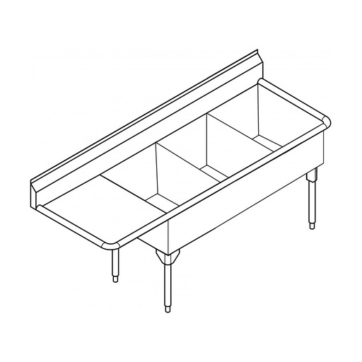 [FRA-STL2454L-1] Franke STL2454L-1 Service Series 14 Gauge Triple Sink