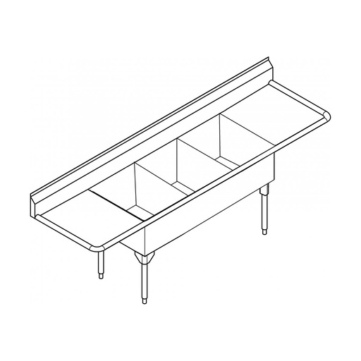 [FRA-STL2454LR-1] Franke STL2454LR-1 Service Series 14 Gauge Triple Sink