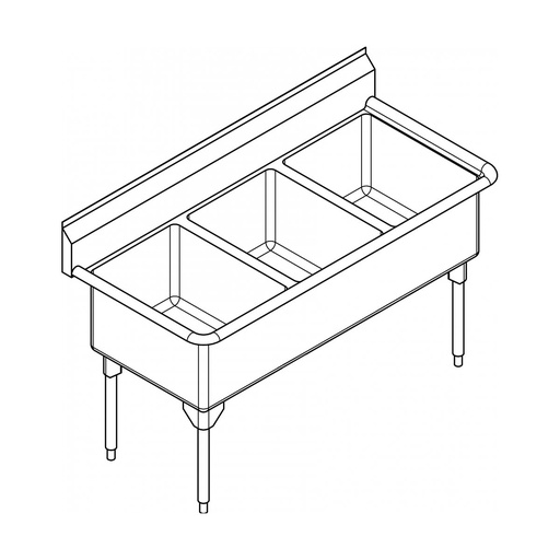 [FRA-WTL2454-1-2] Franke WTL2454-1-2 World Class Series 14 Gauge Triple Sink
