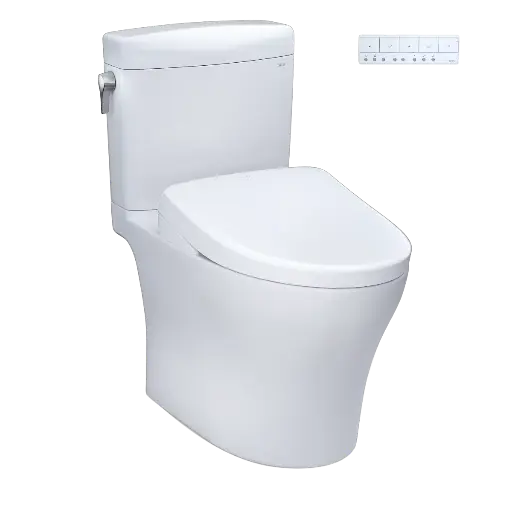[TOTO-MW4364736CEMFGNA#01] TOTO MW4364736CEMFGNA#01 Aquia IV Cube Washlet S7A Two Piece Toilet Cotton