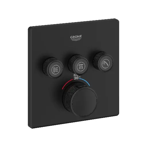 [GRO-291422430] Grohe 291422430 Grohtherm Triple Function Thermostatic Valve Trim Matte Black