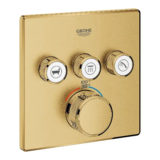 [GRO-29142GN0] Grohe 29142GN0 Grohtherm Triple Function Thermostatic Valve Trim Brushed Cool Sunrise
