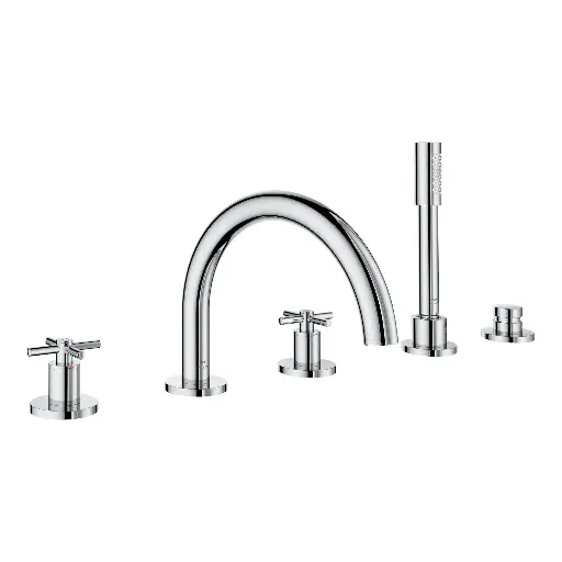 [GRO-25274000] Grohe 25274000 Atrio New 5-Hole 2-Handle Deck Mount Roman Tub Faucet StarLight Chrome