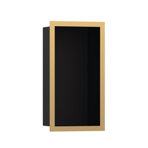 [HAN-56095990] Hansgrohe 56095990 Xtrastoris Individual Wall Niche Matte Black With Design Frame Polished Gold Optic