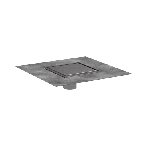 [HAN-56134801] Hansgrohe 56134801 Raindrain Brilliance Point Drain Set 6"X 6" Trim Brushed Stainless Steel