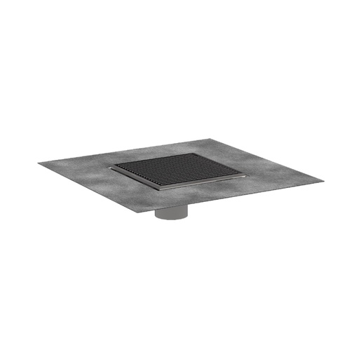 [HAN-56136801] Hansgrohe 56136801 Raindrain Brilliance Point Drain Set 6"X 6" Trim Brushed Stainless Steel